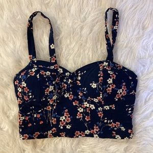 Floral Bustier Crop Top